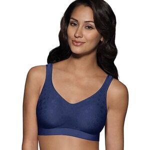 NWT Bali Women's Navy Dot Comfort Revolution Shaping Wirefree Bra Size 42DD